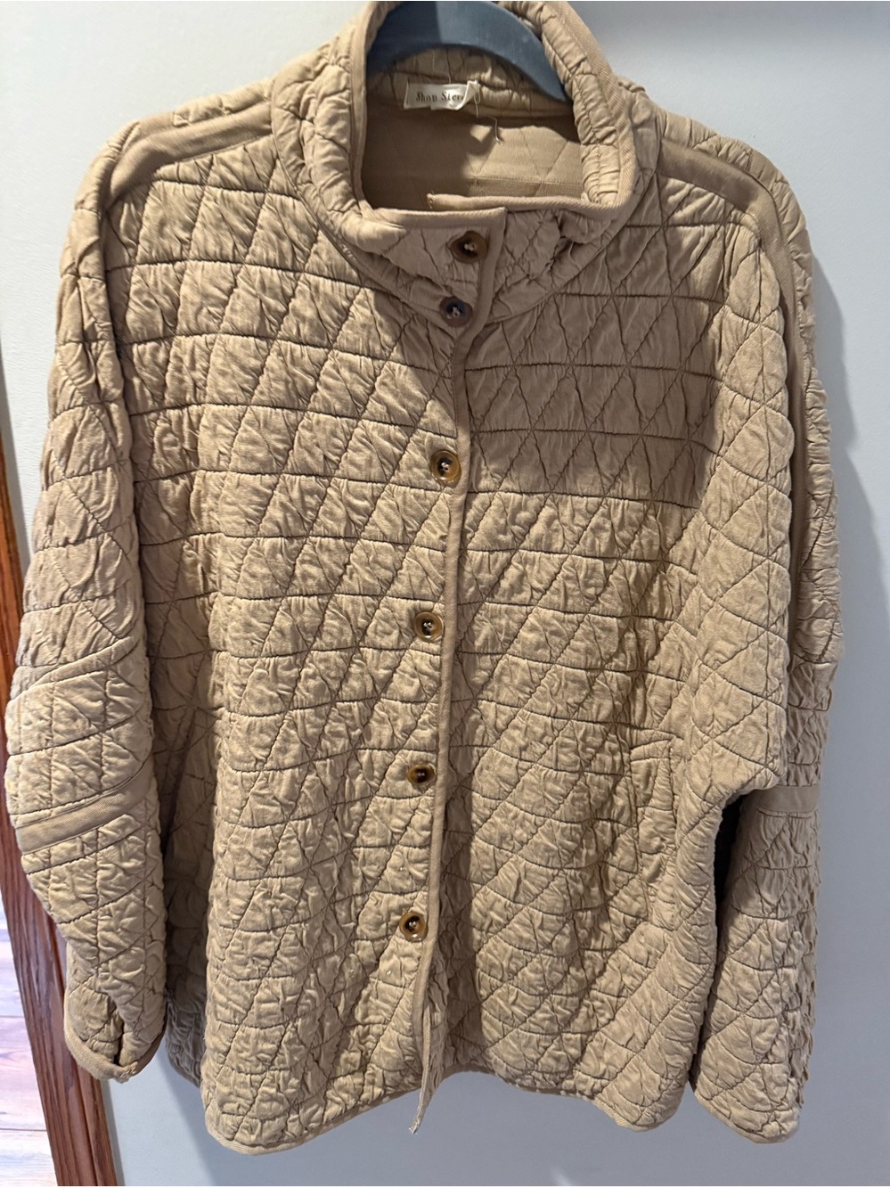 Shop Stevie Quilted Button-Front Women's Jacket - Beige